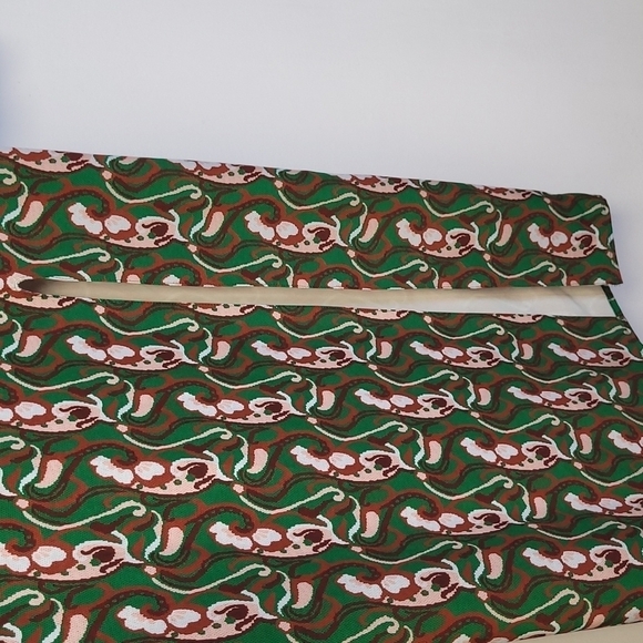 Zara Green Printed Slit Midi Night Out Dress Size Small - Picture 6 of 15